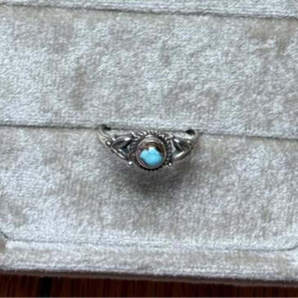 Southwestern Kingman Cotton Candy Turquoise Ring Size 8 Sterling Silver